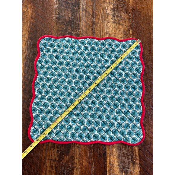 Handmade Quilted Christmas Placemats Set Of 6 Green & Red - Picture 4 of 6